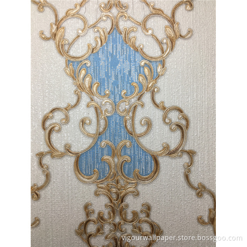 European Wallcovering waterproof damask 3D emboss wallpaper